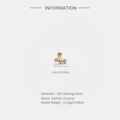 Luxe Line Mini Zircon Stud – A Spark of Modern Minimalism