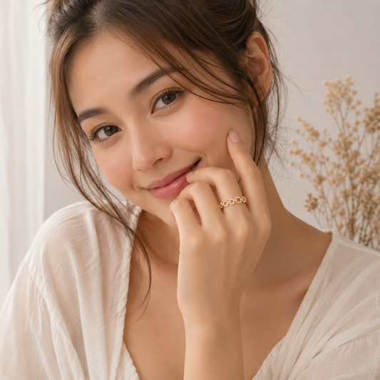 EverTwist™ Geometric Zircon Open Ring – Timeless Sparkle, Modern Love